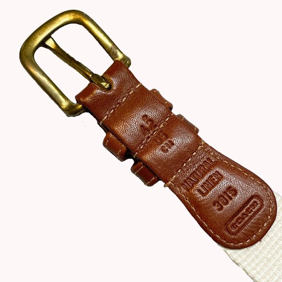 Coach Mens Natural Linen Belt 3815 - Picture 2 of 7